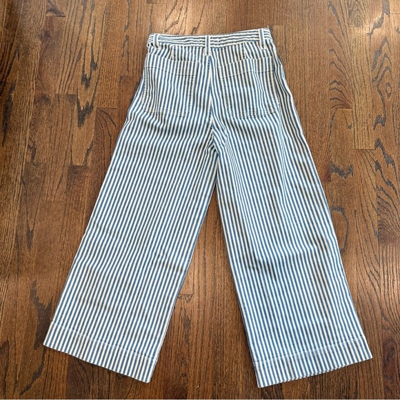 Madewell Emmett Wide-Leg Crop Pants in Herringbone Railroad Stripe size 27 1608 - Picture 11 of 11